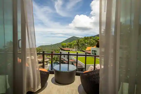 Jacuzzi King Suite Balcony View in Koh Tao Balcony view from Jacuzzi King Suite accommodation in Koh Tao