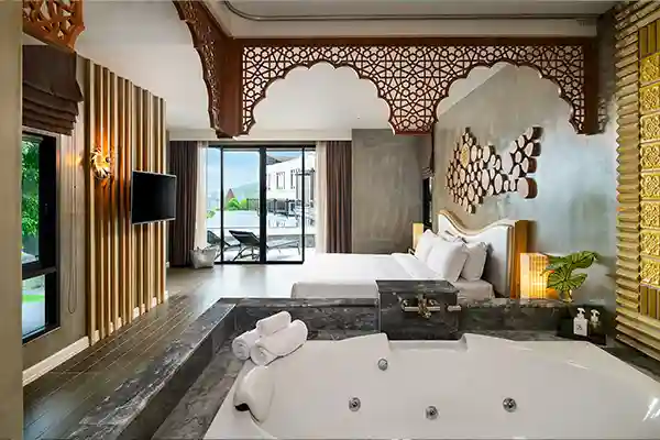 Jacuzzi King Suite for Diving Accommodation in Koh Tao Jacuzzi King Suite with pool access for diving accommodation in Koh Tao