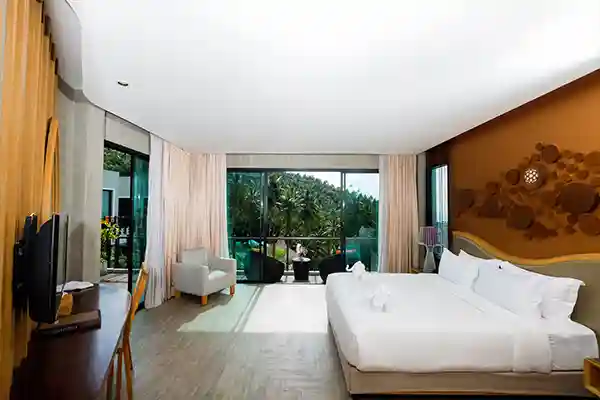 Sunset Grand Sea View Room in Koh Tao Sunset Grand Sea View room with balcony for diving accommodation in Koh Tao